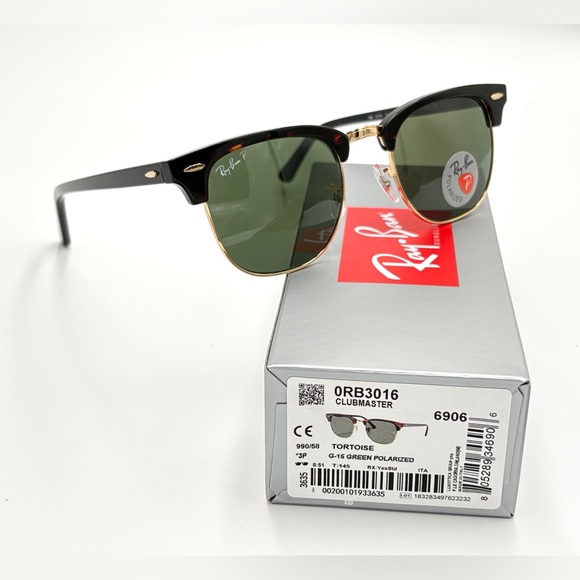 Ray-Ban Accessories - Ray-Ban Polarized Clubmaster Sunglasses Classic Hipster 990/58 Tortoise 51mm
